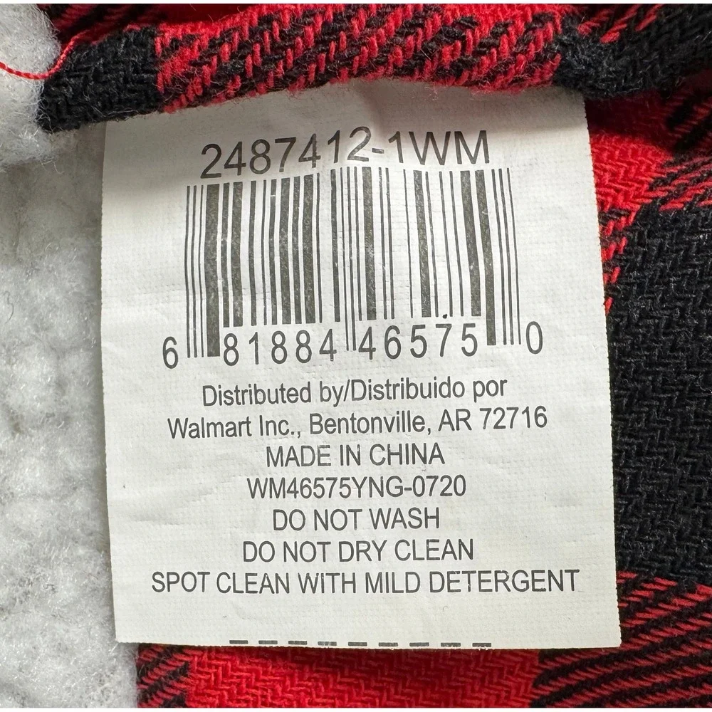 Red Black Buffalo Plaid Tree Skirt Snowflake Trim Christmas Holiday Decor‎